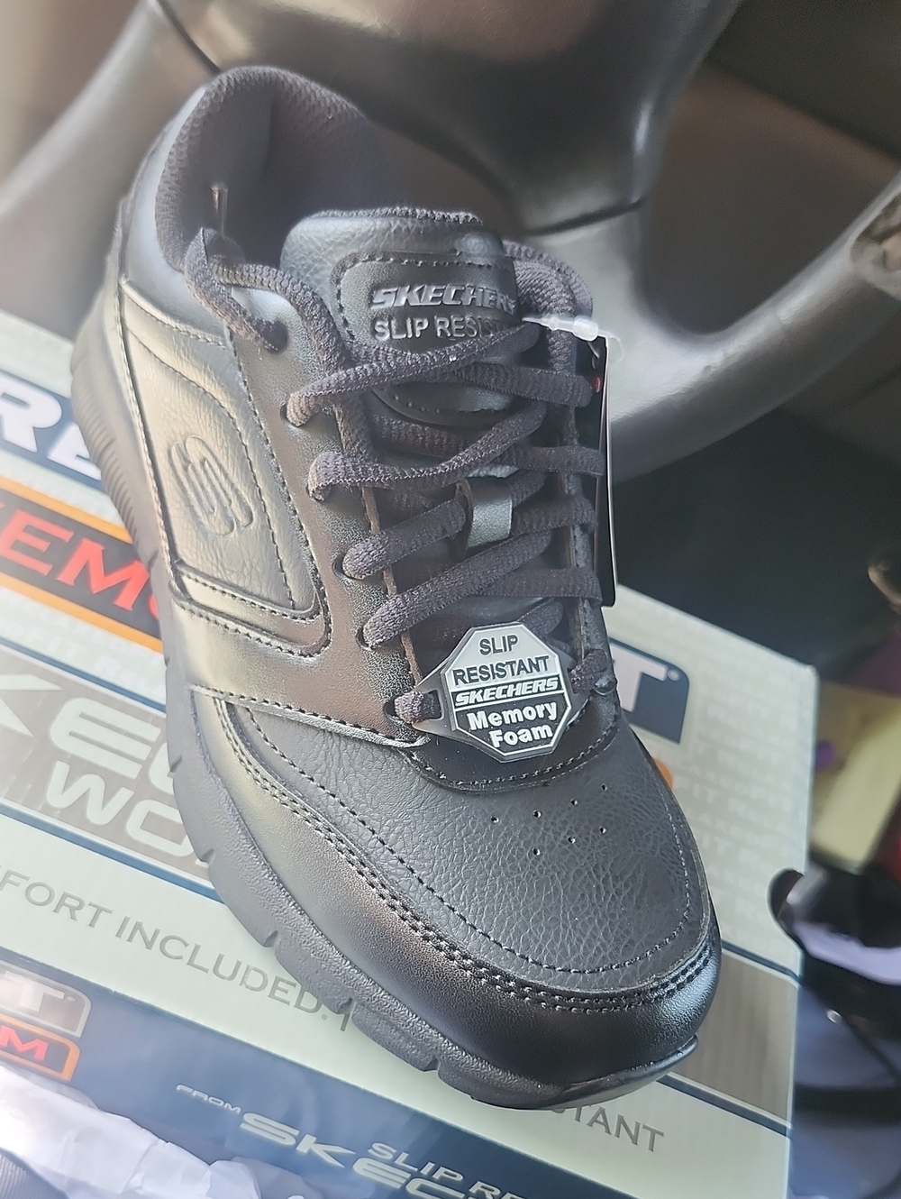 Skechers Black Slip-Resistant, Electrical Shock Safe. Athletic Shoe